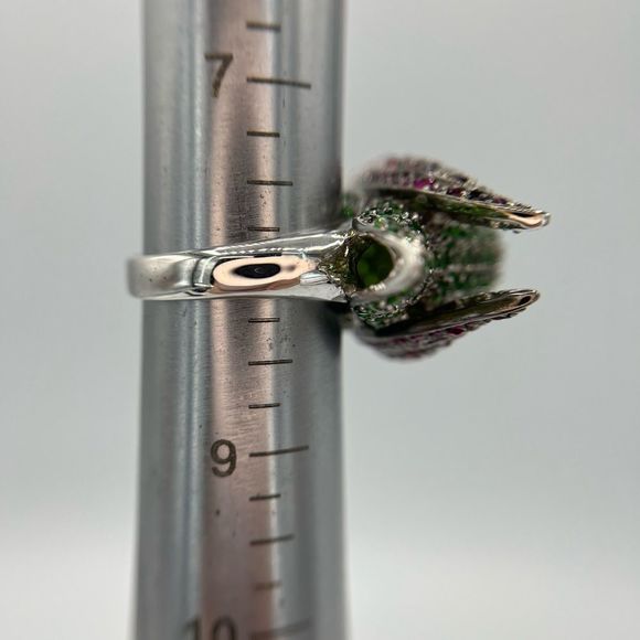 NEW RHODIUM PLATED CZ PARROT RING - Picture 15 of 16